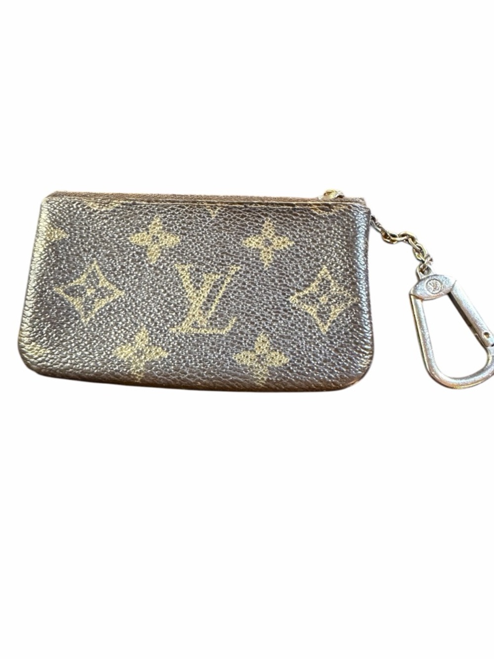 Louis Vuitton Brown Monogram Key Pouch with Gold Hardware